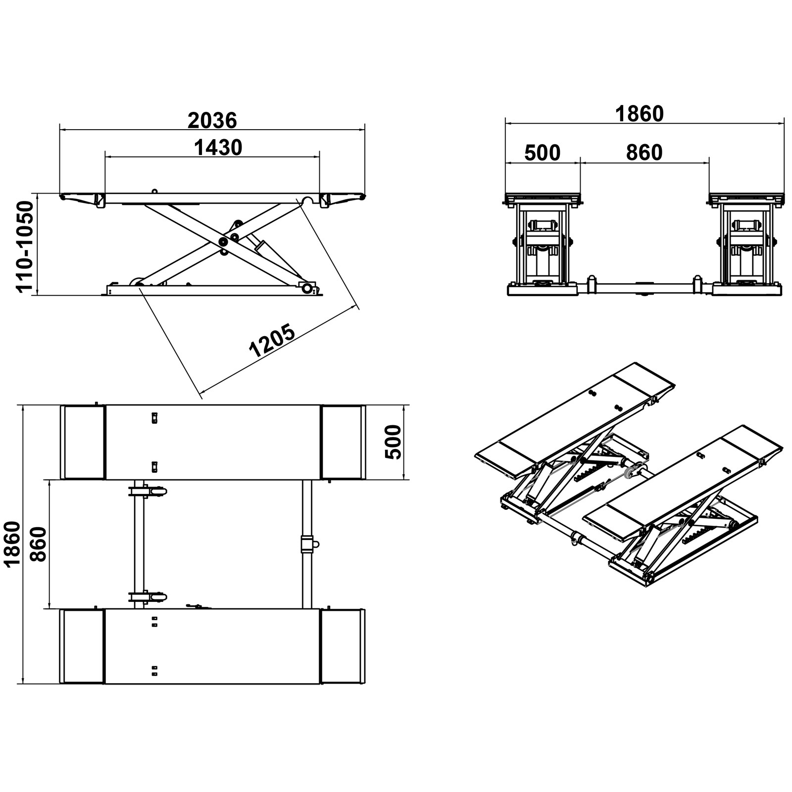 Autokato AK-X80 Mid Rise Scissor Lift - Image 1