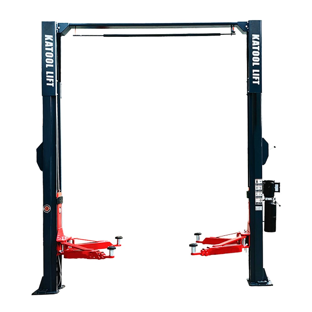 Katool KT-AS110D 11,000 lb Two-Post Asymmetrical Vehicle Lift with Single-Point Lock Release