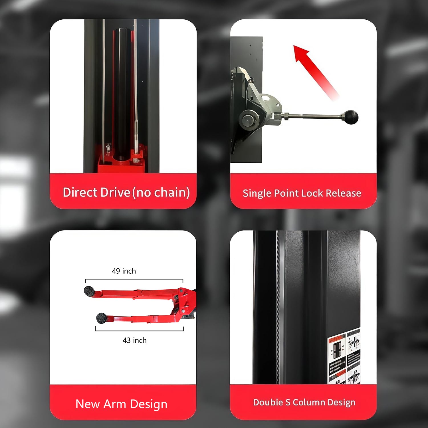 Autokato KT-AS110D 11,000 lb Two-Post Asymmetrical Vehicle Lift with Single-Point Lock Release - Image 1