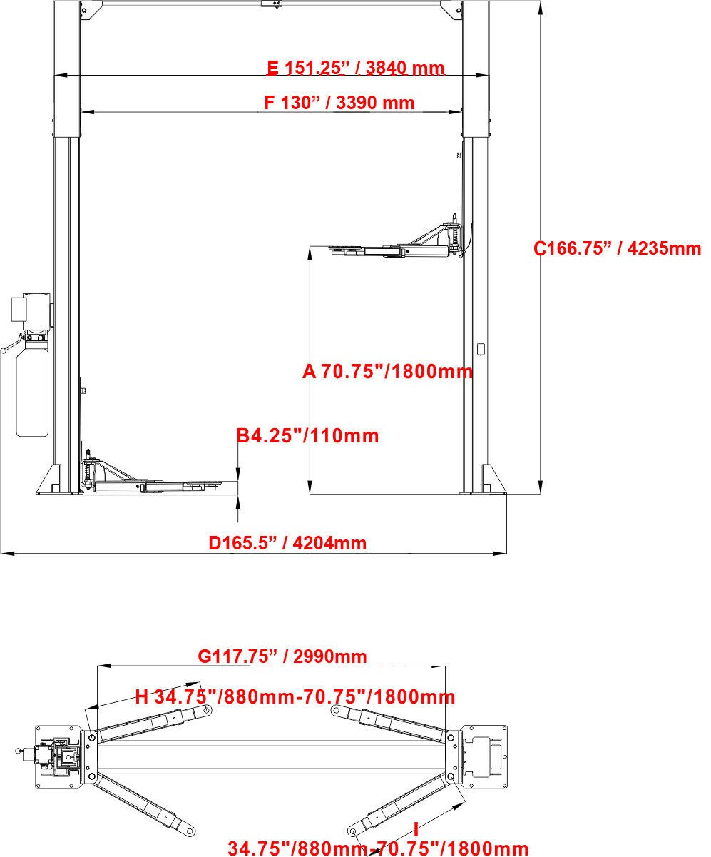 Autokato KT-M120 12,000 lbs Two Post Lift - Image 1