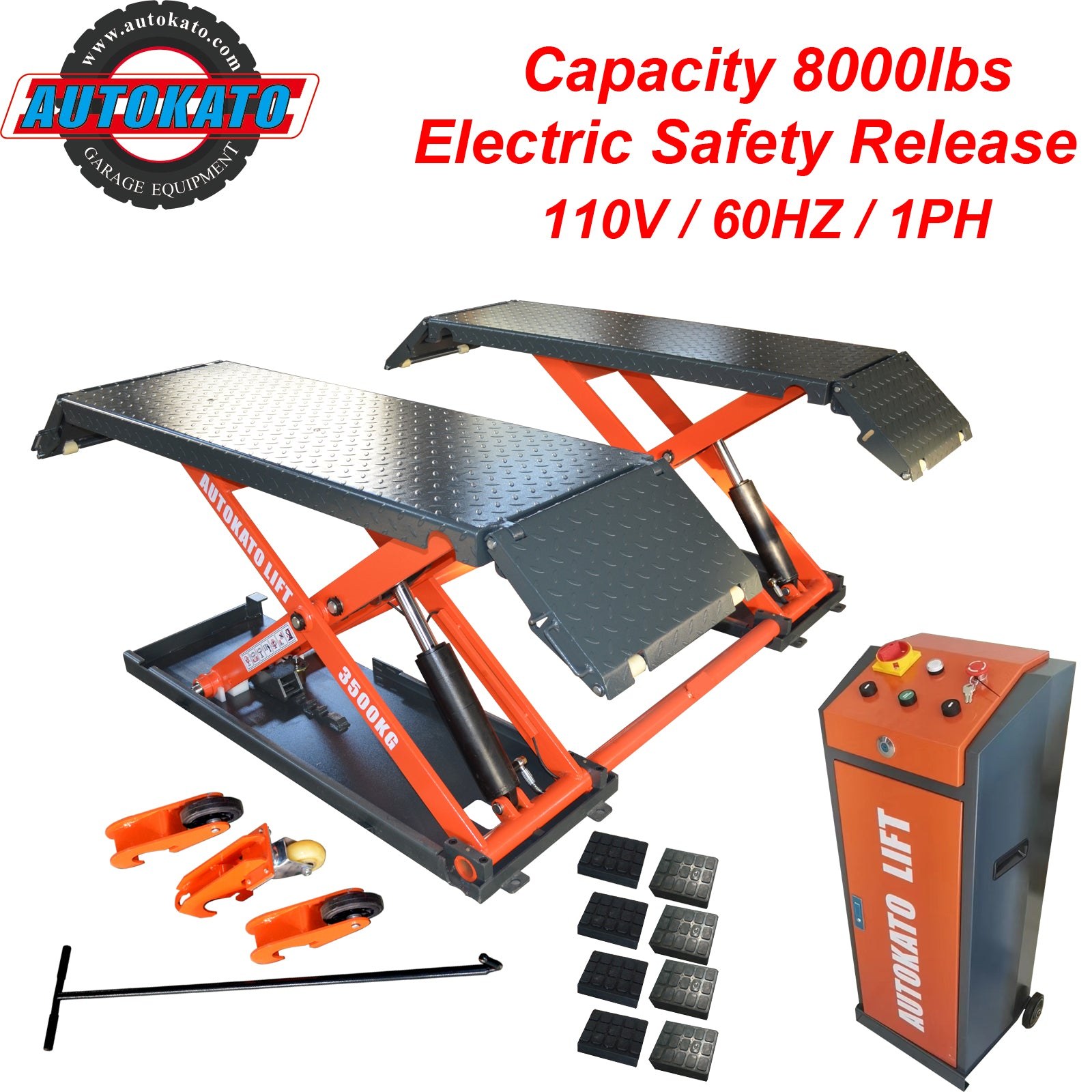Autokato KT-X85 8,000lbs Electric Mid Rise Scissor Lift - Image 1