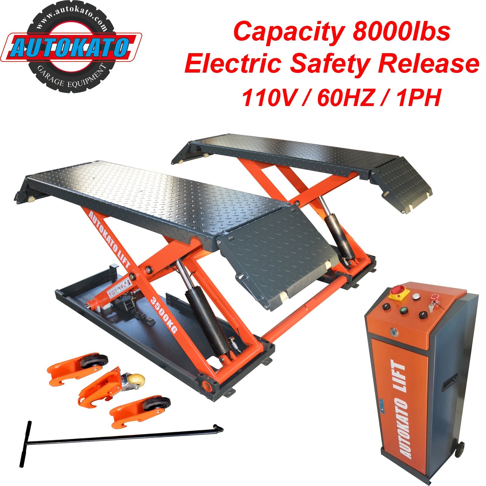 Autokato KT-X85 8,000lbs Electric Mid Rise Scissor Lift - Image 3