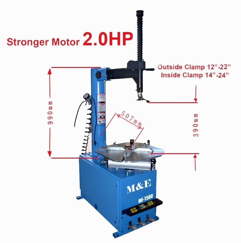 Autokato M&E ME-T500 Swing Arm Tire Changer Machine | 12 in–24 in Rim Capacity Tire Changer - Image 1